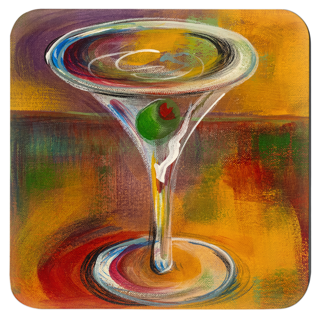 Martini Coasters Vivid Colors Art for your Table Bar Decor Cocktail Coasters