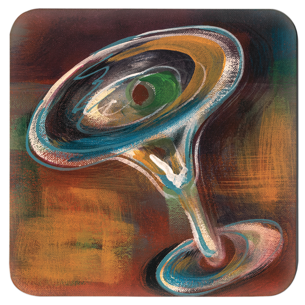 Martini Coasters Cool Colors Drink Themed Drink Table Art Table Protection