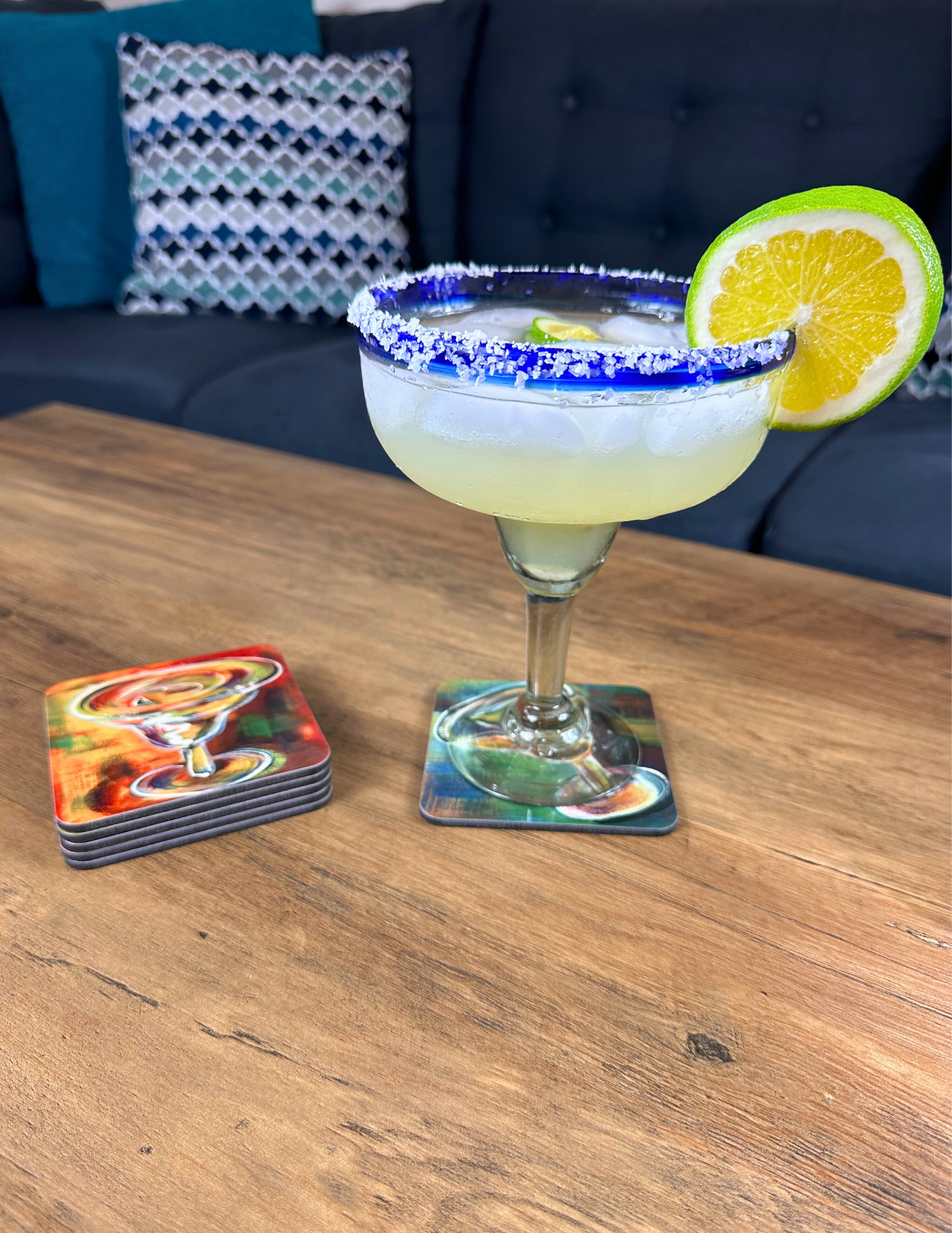Margarita Coasters Vivid Colors Drink Themed Coasters Art for your Tables