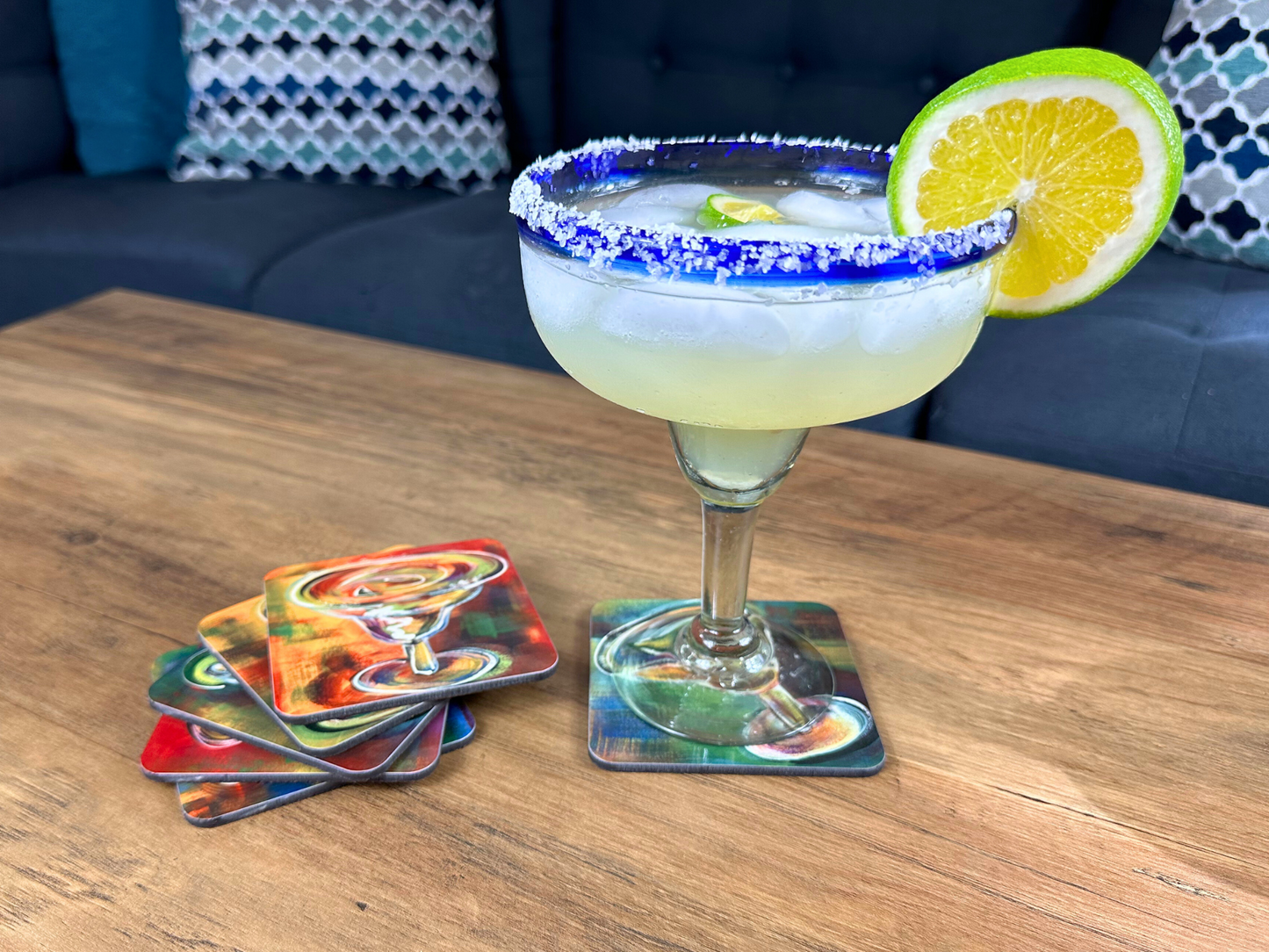 Margarita Coasters Vivid Colors Drink Themed Coasters Art for your Tables