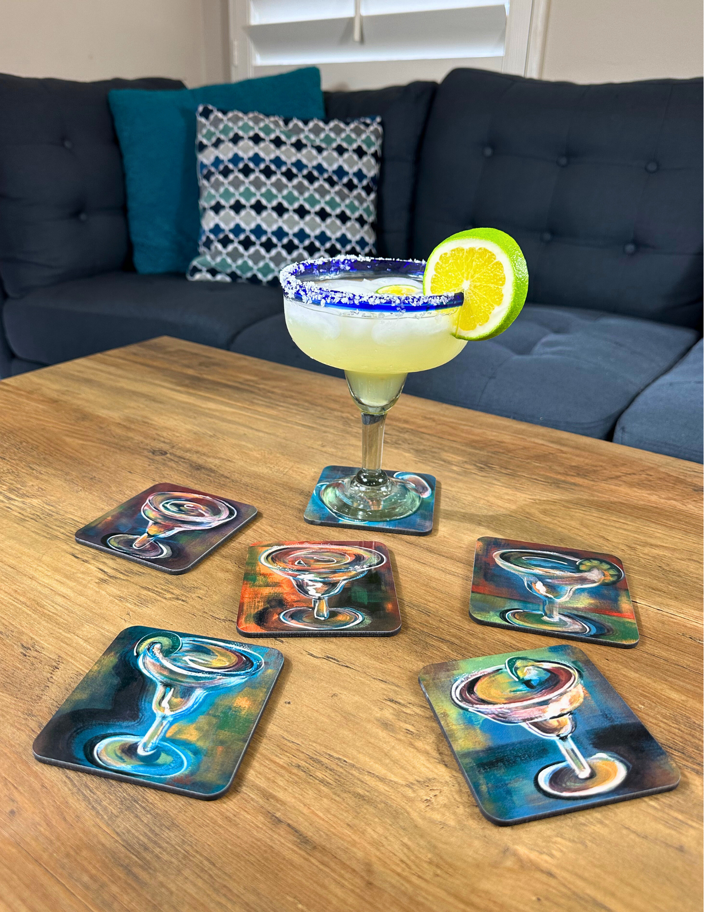 Margarita Coasters Cool Colors Drink Themed Coasters Art for your Tables