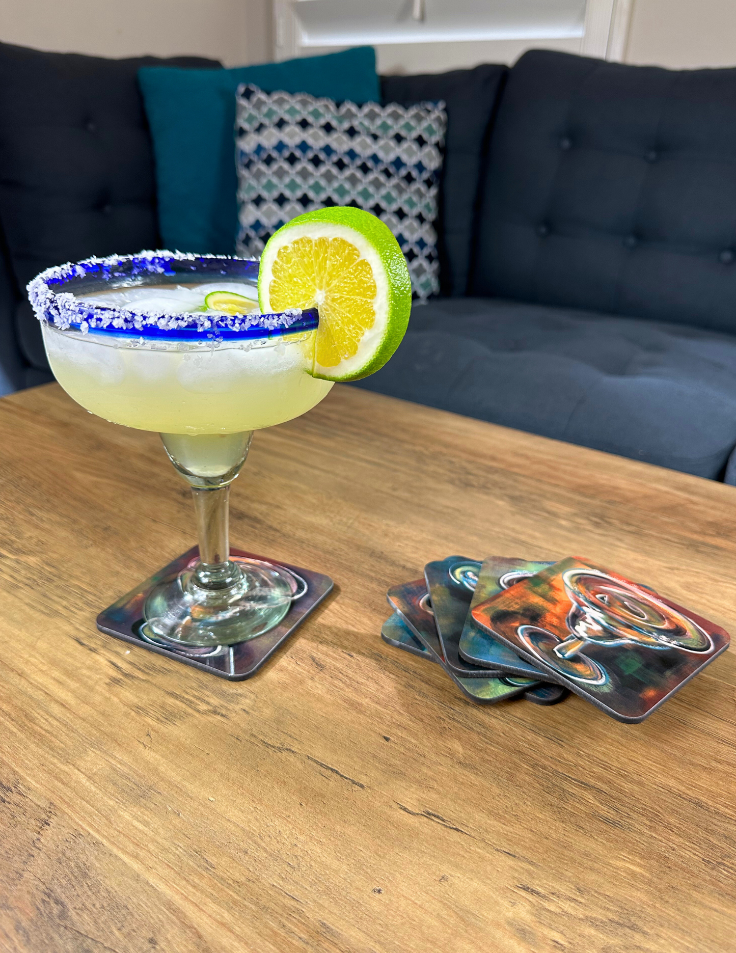 Margarita Coasters Cool Colors Drink Themed Coasters Art for your Tables