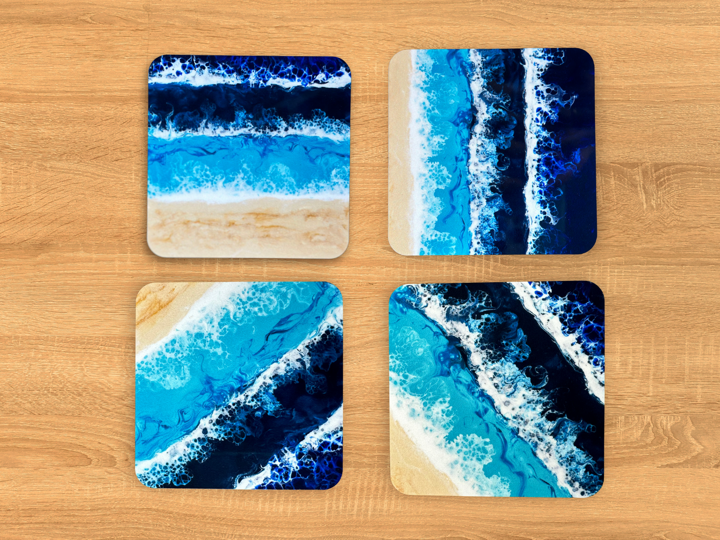 Ocean Vibes Coasters - Artistic Coastal Decor