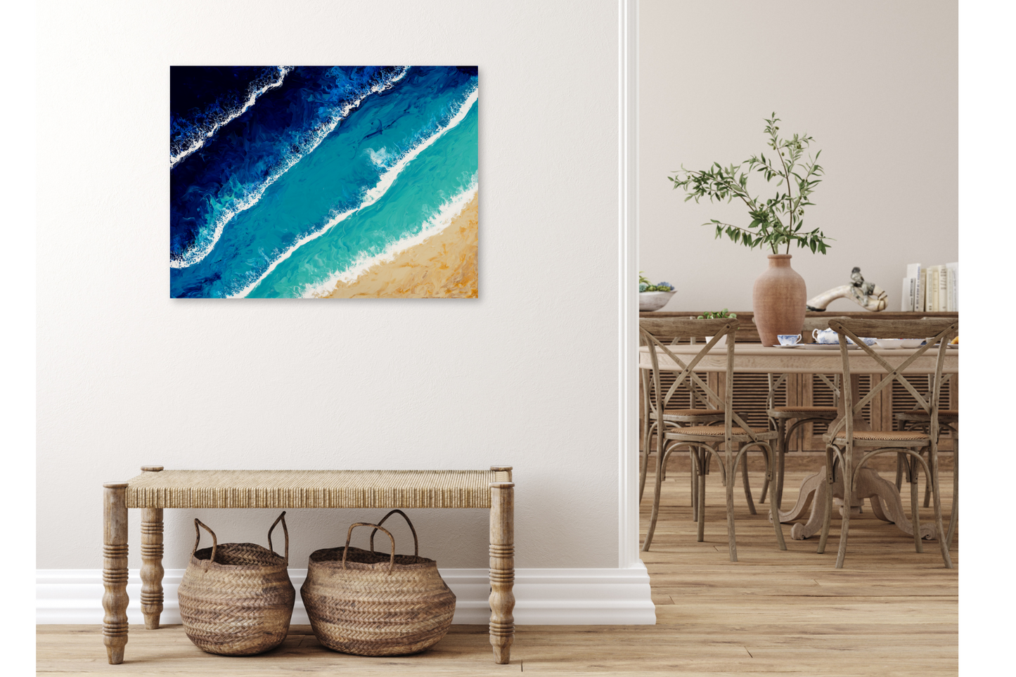 Aerial Ocean Escape Canvas Wrap Ocean Inspired Wall Art