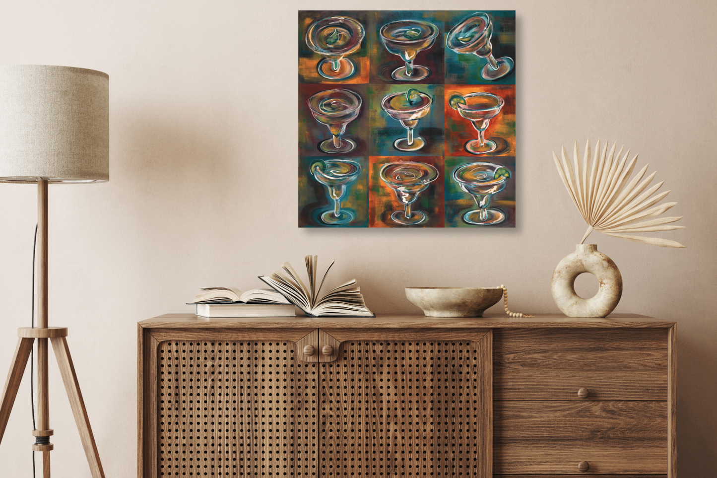 Margarita Square Grid Wrapped Canvas Wall Art