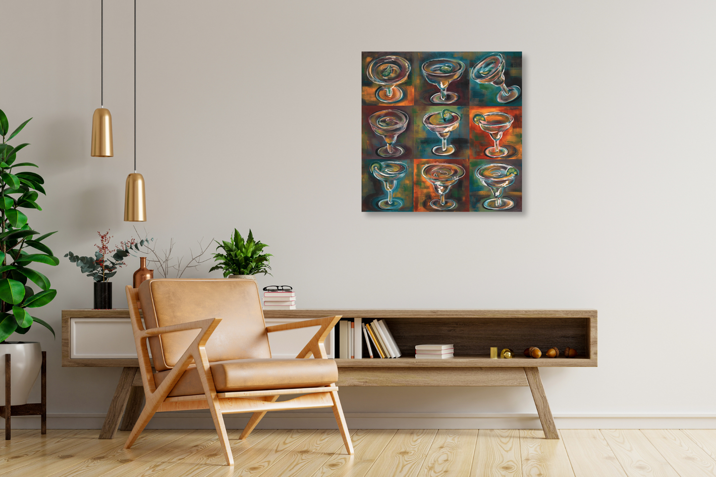 Margarita Square Grid Wrapped Canvas Wall Art
