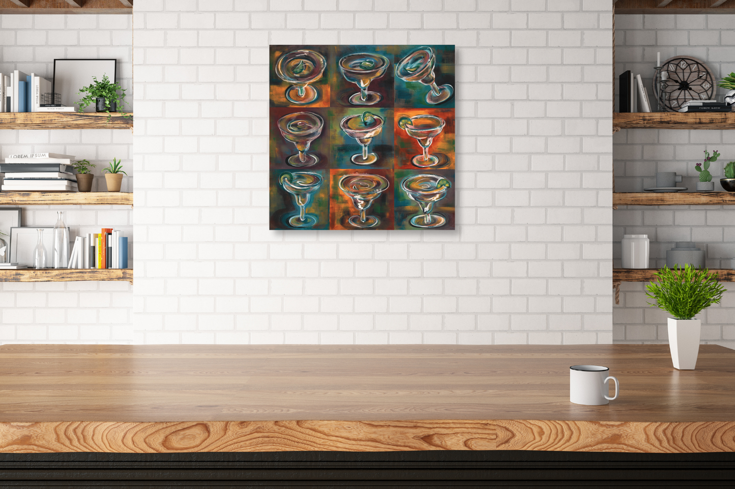 Margarita Square Grid Wrapped Canvas Wall Art