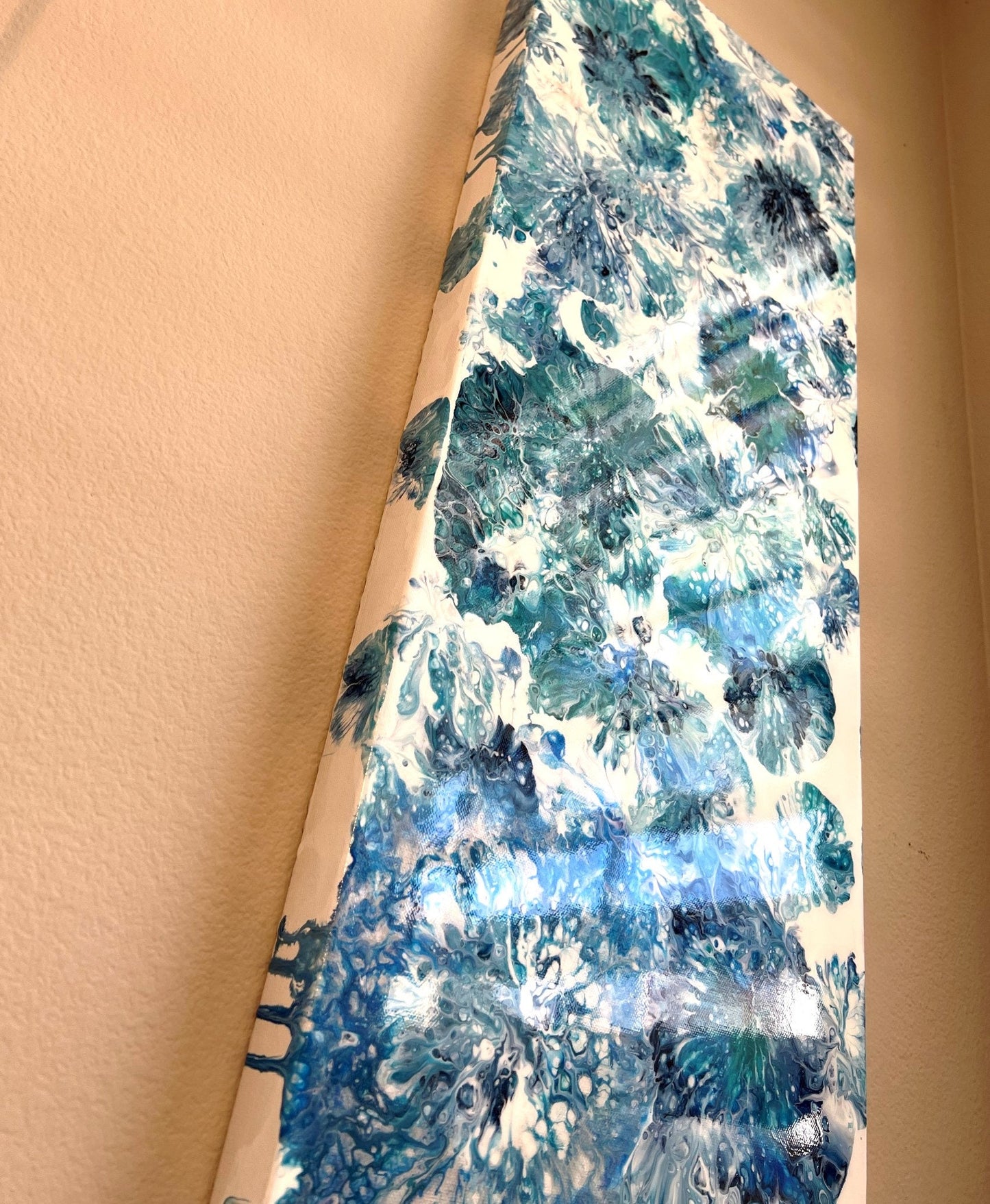 Blue Flowers Canvas 12"x36"x1.5" Gallery Canvas