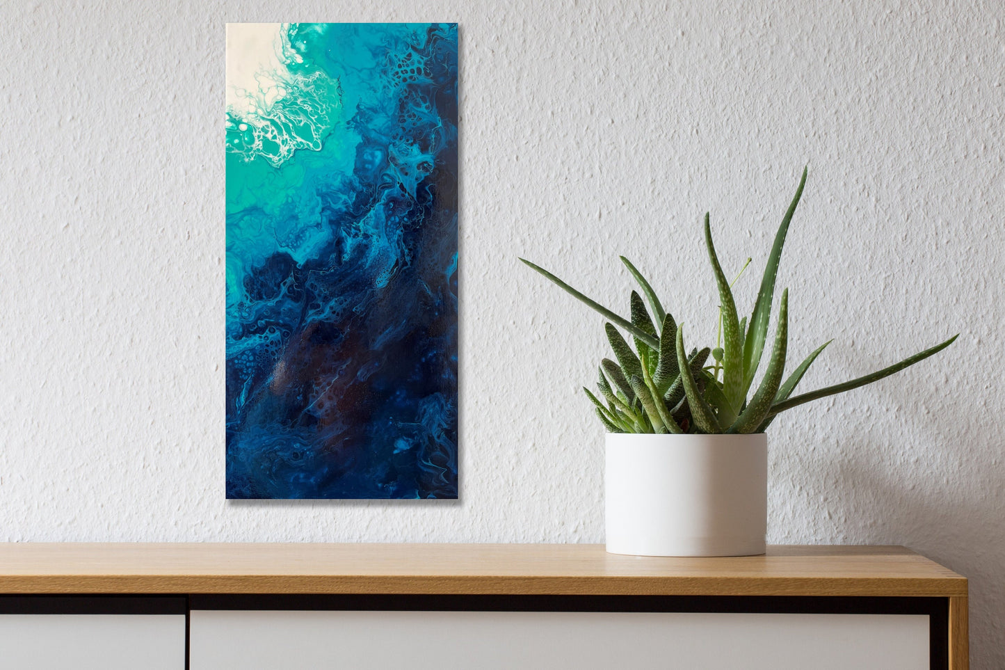 Deep Blue Panel 24"X12"x1.5" Gallery Canvas