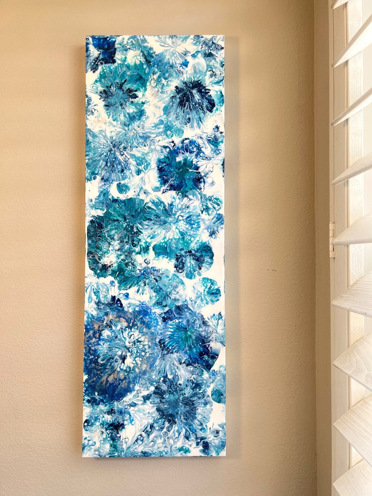 Blue Flowers Canvas 12"x36"x1.5" Gallery Canvas