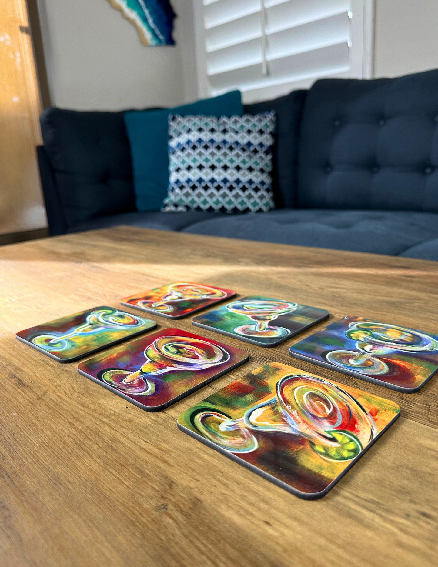 Margarita Coasters Vivid Colors Drink Themed Coasters Art for your Tables