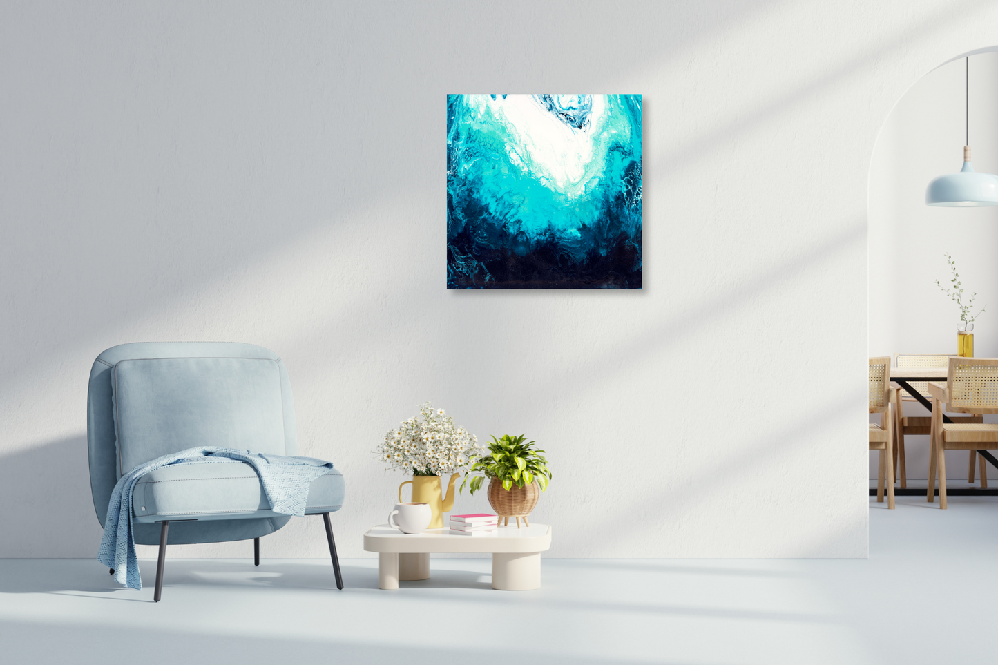 Deep Blue Sea Print Ocean Inspired Deep Blue Sea Canvas Wrap