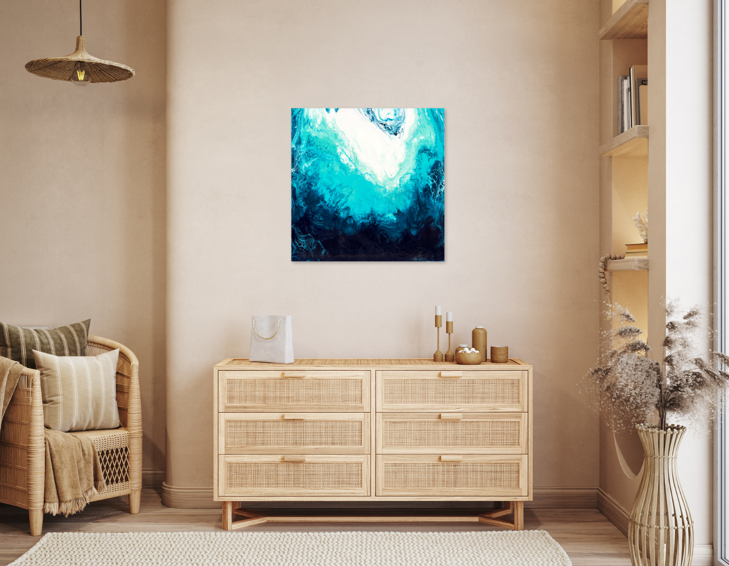 Deep Blue Sea Print Ocean Inspired Deep Blue Sea Canvas Wrap
