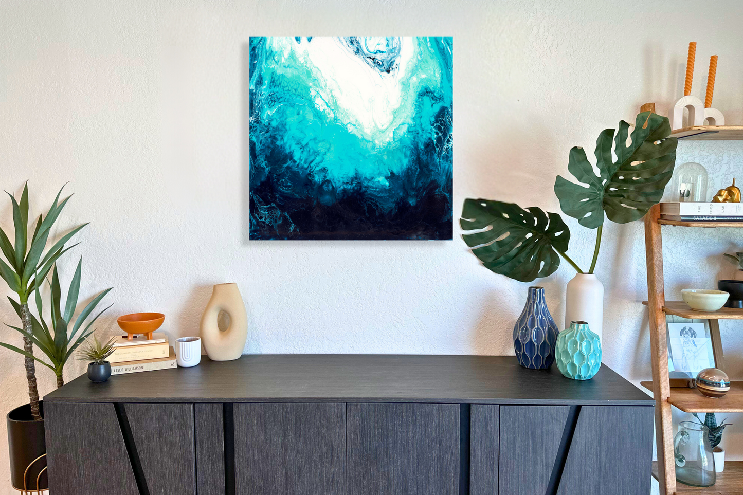 Deep Blue Sea Print Ocean Inspired Deep Blue Sea Canvas Wrap