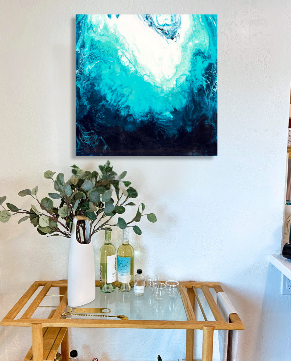 Deep Blue Sea Print Ocean Inspired Deep Blue Sea Canvas Wrap