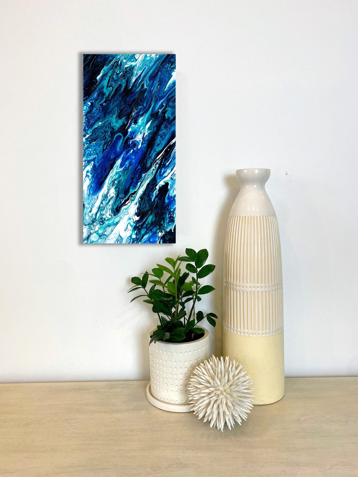 Deep Blue Abstract  24"X12"x1.5" Gallery Canvas
